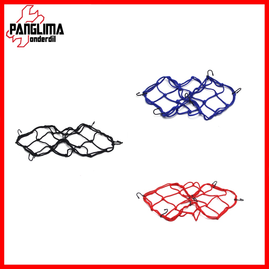 Jaring Helm Untuk Semua Jenis Motor Sarung-Tali-Cover-Pelindung Pengikat Barang 30 x 30 Cm Warna Hitam Biru Merah