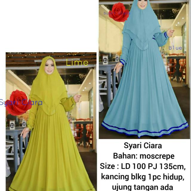 Gamis syari ciara - fashion muslim  - baju pesta - pakaian kondangan  - dress muslim