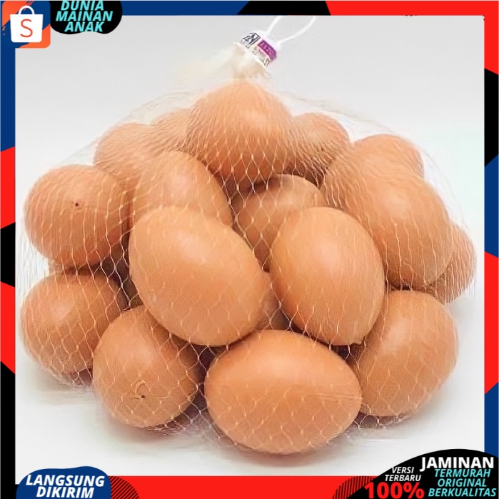 PROMO 1 PACK ISI 20PCS MAINAN ANAK TELUR AYAM TELUR TELURAN PLASTIK / MAINAN MASAK MASAKAN EDUKASI