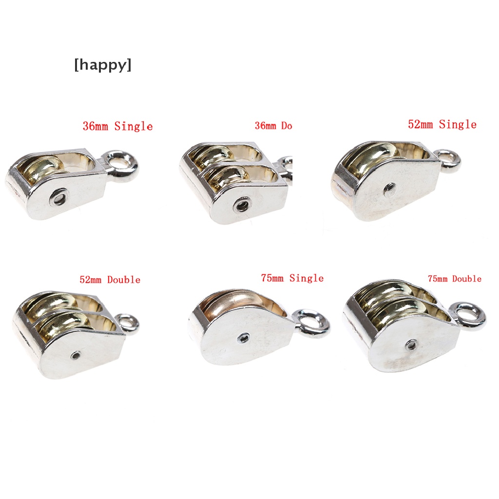 Pulley Mini Single / Double Bahan Logam Zinc Alloy Ukuran 36 / 52 / 75mm Untuk Diy