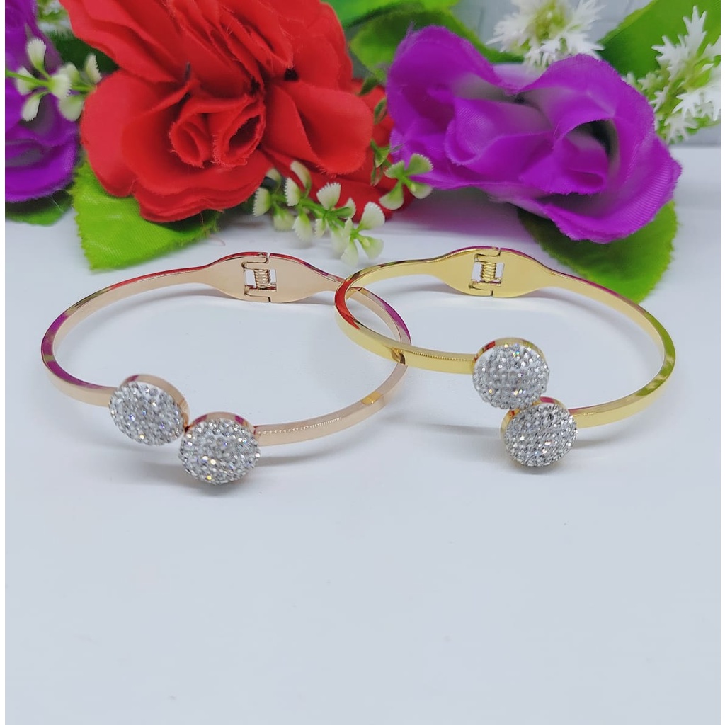 Gelang titanium permata perhiasan fashion T0044/T0045/T0046