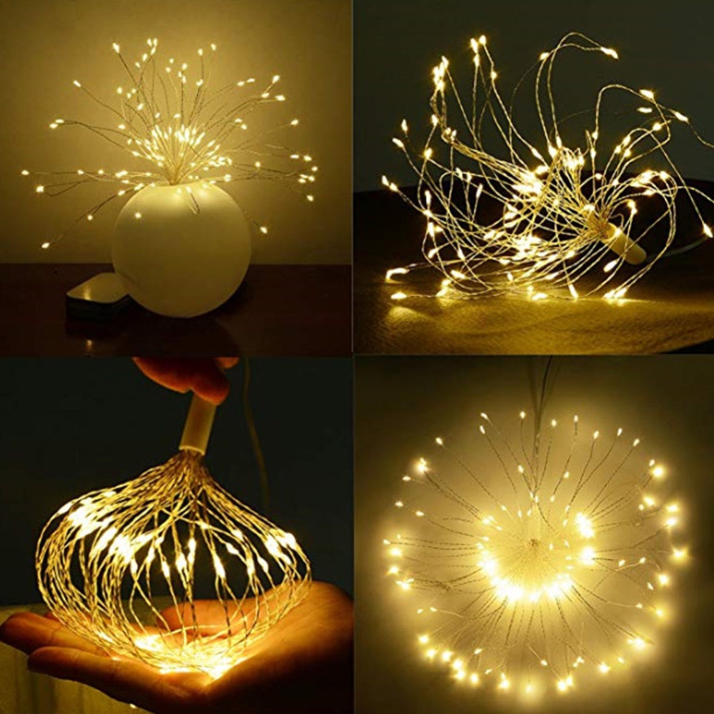 Toifucos Lampu Hias Gantung Model Meteor Rain Fireworks 120 LED with Remote - S14622 - Warm White