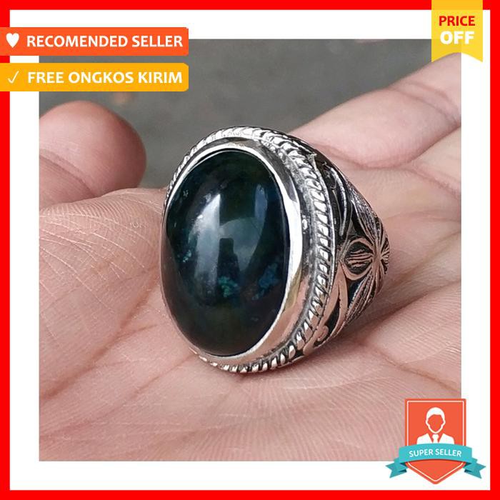 CINCIN BATU AKIK NATURAL BADAR BESI HIJAU KEBUMEN NEMPEL MAGNET