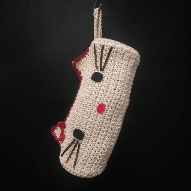 

Tempat pensil rajut Hello Kitty / tempat pinsil rajut