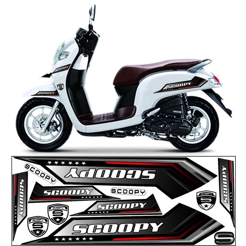 VARISI STICKER SCOOPY SIMPLE STRIPING HITAM