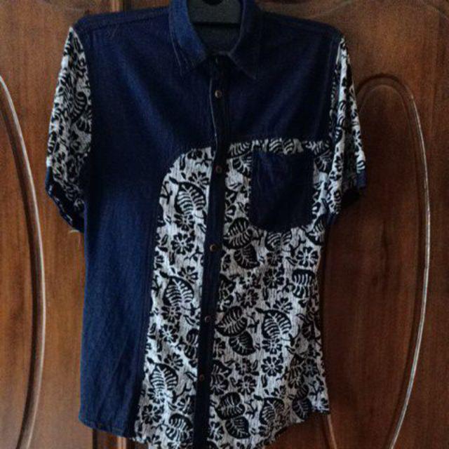 Arunika Batik Hrb026 Kenongo Hem Pendek Padi Pekalongan M L Xl Batik Pria Murah Modern
