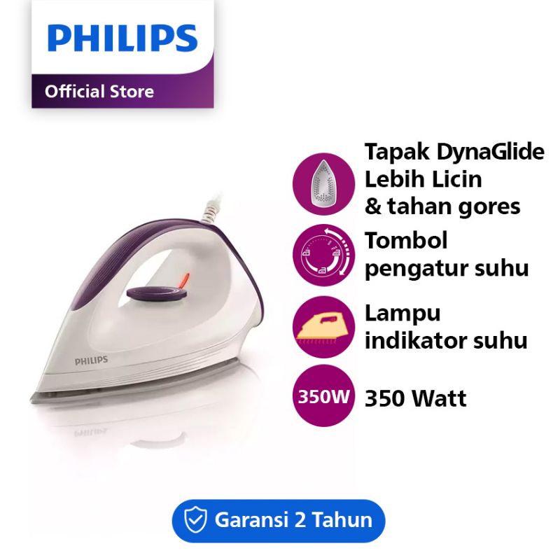 Setrika philips Gc160 affinia new dry iron setrika kering garansi resmi 2th FREE BUBLE &amp; KARDUS