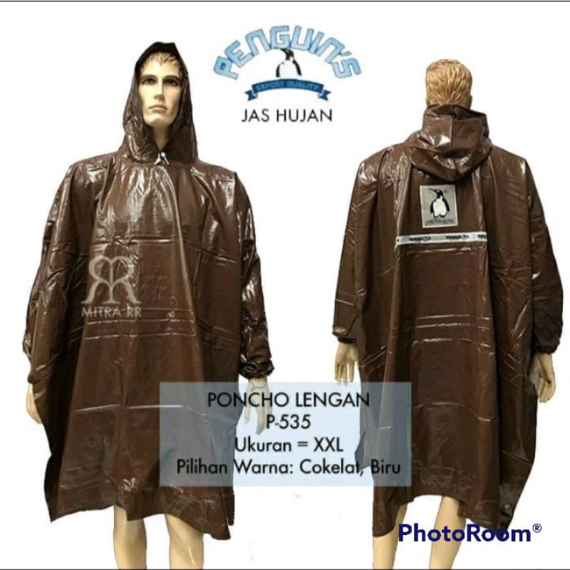 Jas hujan poncho/kelelawar Lengan penguin's big size XXL