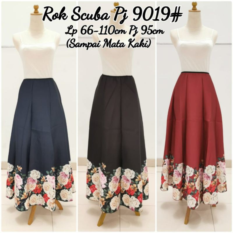 Rok ombre Foam Import Flower gradasi Plisket Prisket panjang velvet suede import thailand bangkok