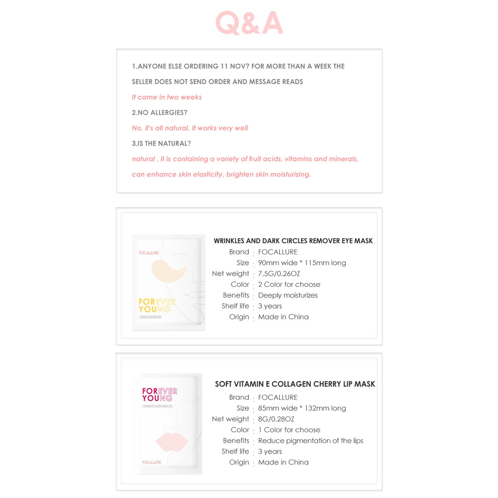 (SPECIAL GOCENG) Focallure Collagen kip mask Crystal 24K Gold Pure Luxury Eye FA-SC01 MASKER MATA BIBIR