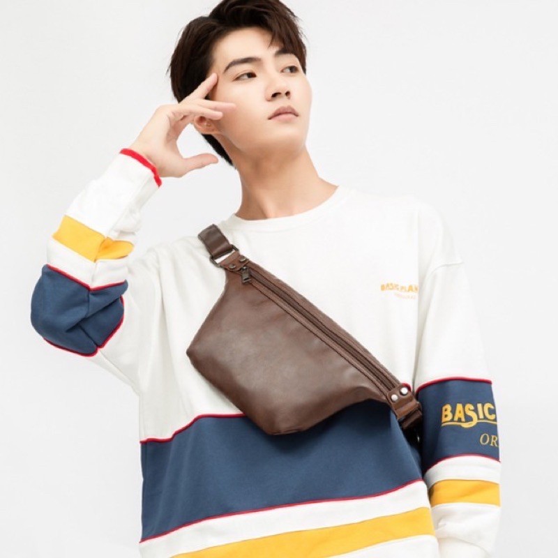 Tas Selempang Dada Kulit Pria / Crossbody Bag Kulit / Chest Bag Kulit Pria