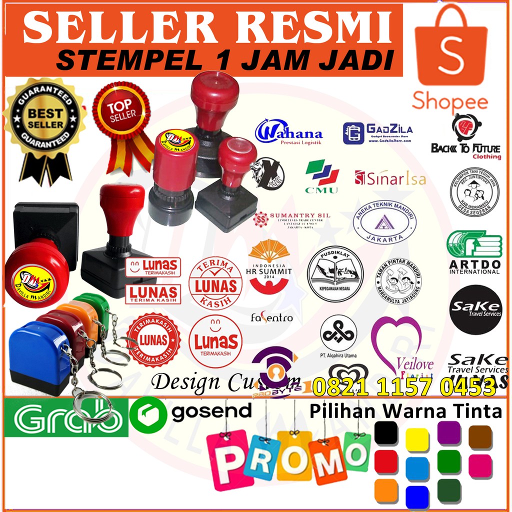 Stempel Otomatis / Stempel flash Murah 1 warna Shopee