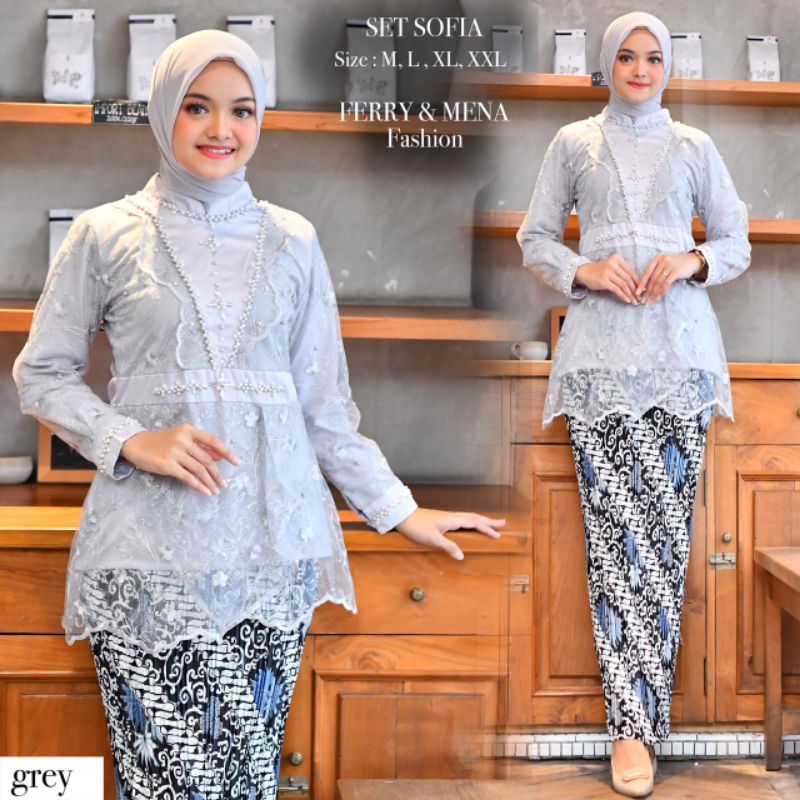 New kebaya pesta sofia//setelan kebaya wisuda//kebaya tulle modern//kebaya perpisahan