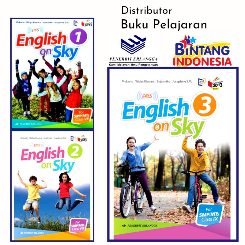 Buku Pelajaran English on Sky Kelas 1,2,3 SMP/MTs Kurikulum 2013 Erlangga