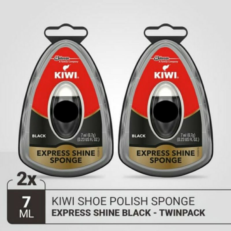 Kiwi Express Shine Sponge Black Perawatan Sepatu Hitam 7 Ml Paket 2 Pc