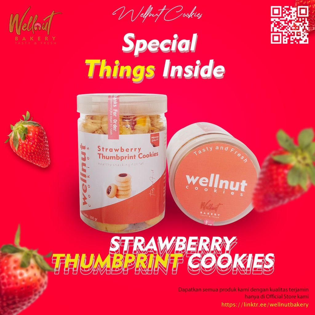 

Wellnut Strawberry Thumprint Cookies JAR