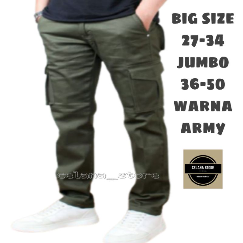 [CELANA_STORE] Celana Panjang Pria Big Size 36-50/Celana cargo Panjang Pria big size/COD/Celana Kargo Jumbo