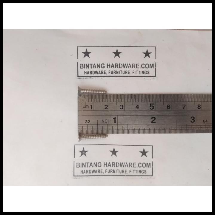 Skrup Ss Taping Fh 8X3/4 Stainless Panjang 19Mm Sekrup Taping /Pcs +