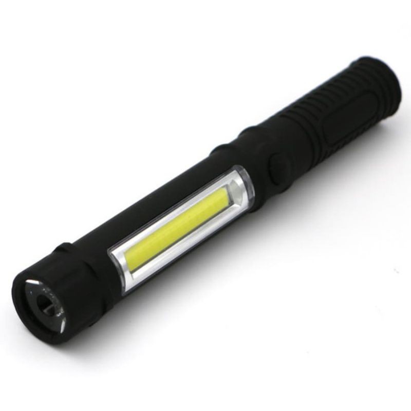 Senter LED Mini Terang Senter Camping COB Magnet Lampu Senter Kecil Emergency Cas Baterai AAA Plasma