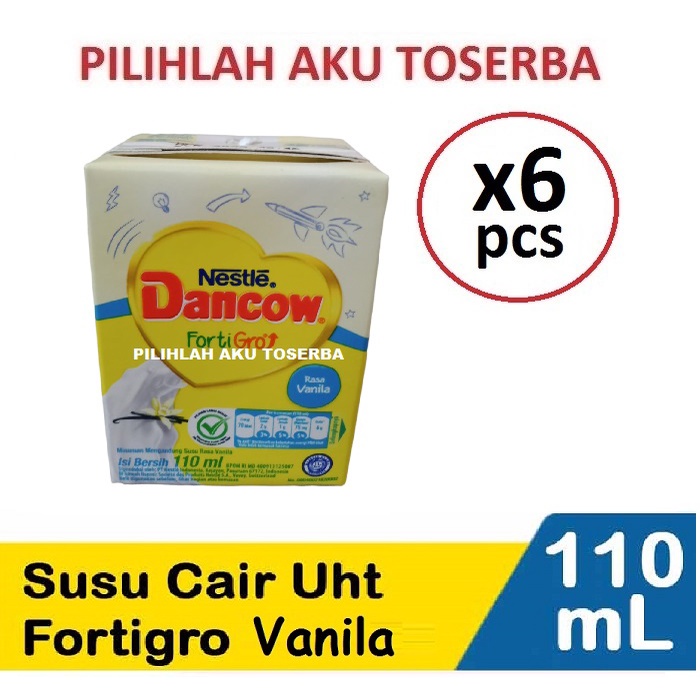 Susu DANCOW UHT VANILA VANILLA FortiGro - 110 ml ( HARGA PAKET ISI 6 PCS )