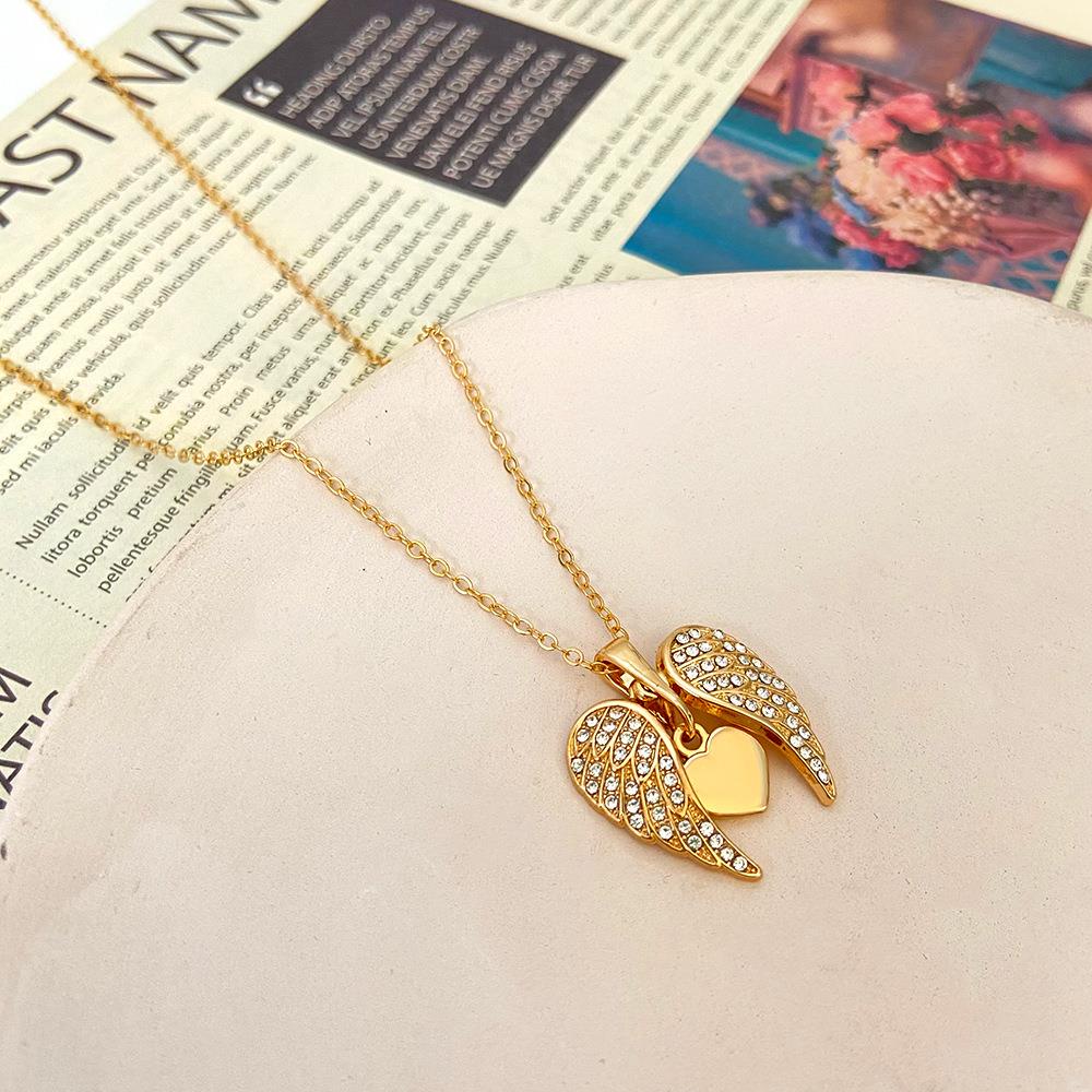 Kalung Wanita Korea Sayap Bidadari Butiran Berlian Imitasi Dalika
