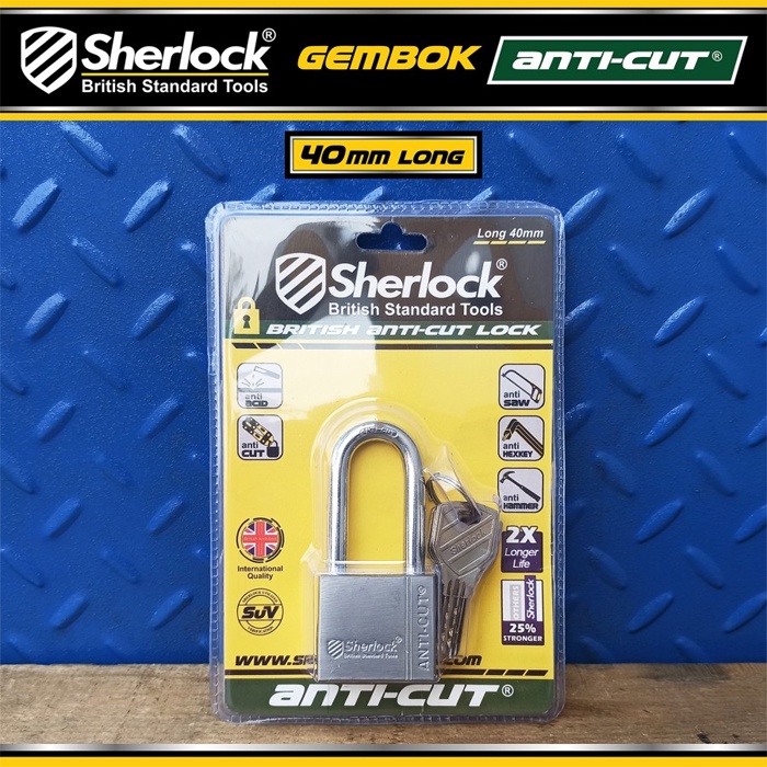 Gembok Original Sherlock Tools ANTI CUT 40 mm Panjang