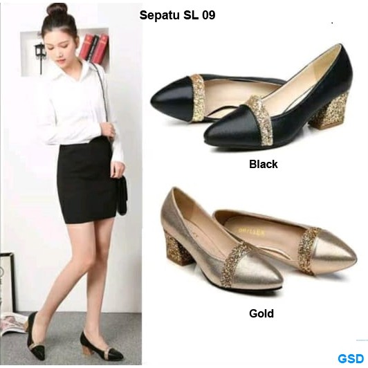 Sepatu SL 09/Heels kerja Wanita/High Heels Kualitas Premium/ Sepatu Cewek Murah