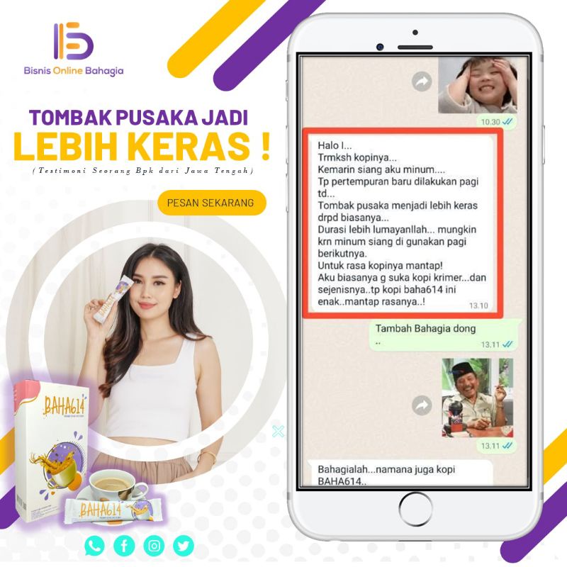 

KOPI BAHAGIA 100 % OROGINAL | KOPI STAMINA 1 PAKET @5 Sachet