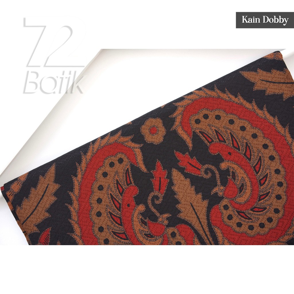 BAHAN BATIK PREMIUM Dobby Dobi Dobbi Dolbi Motif Burung Warna Merah Orange Hitam 724573 Cap 72 Jarik Jarit Samping Kebat Panjang Batik Dobby Modern Premium Bahan Seragam Batik Pernikahan Kantor Keluarga Murah Kamen Jadi Batik Bali Lembaran