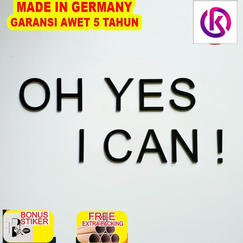 

Promo Hiasan/Dekorasi Tempelan Dinding Akrilik - OH YES I CAN - Wall Decor