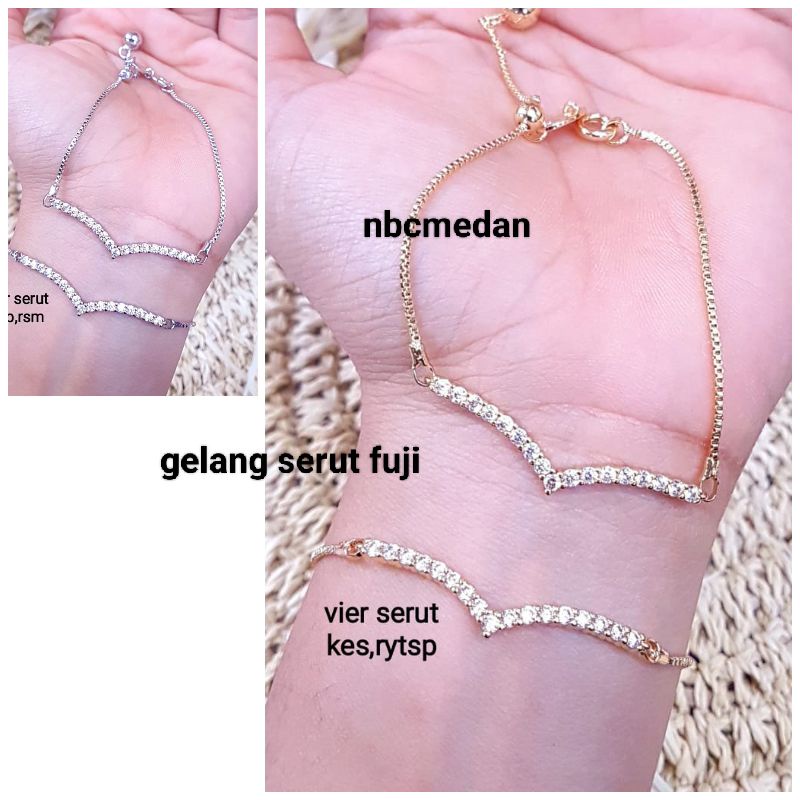 Gelang serut, kalung titanium ,vier , cincin Fuji Aurel, ayu tingting