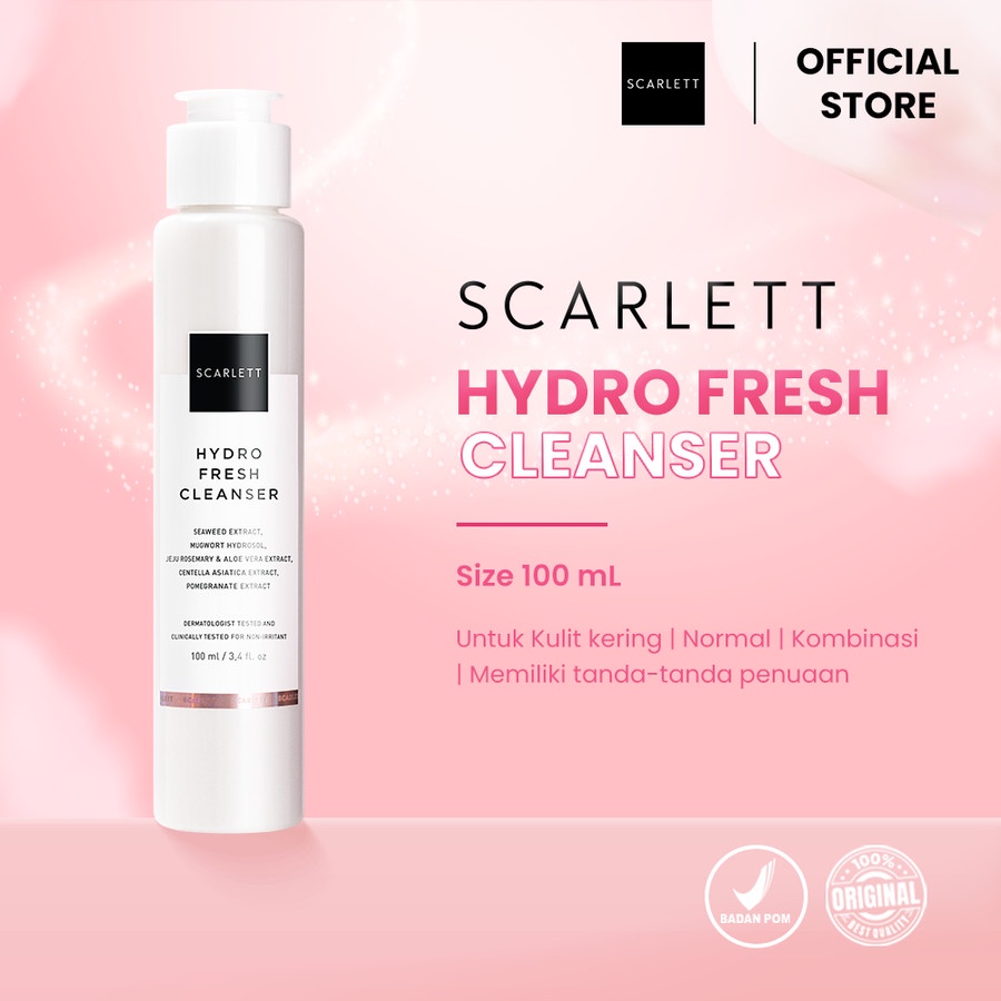 Scarlett Whitening Age Delay Hydro Fresh Cleanser Mencegah Penuaan Dini