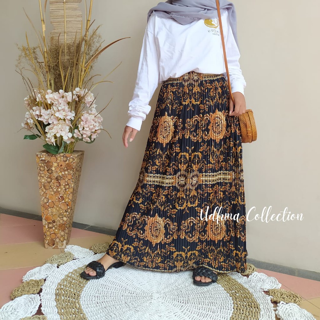 ROK PLISKET SULTAN / ROK PLISKET MOTIF SULTAN MAXI SKIRT