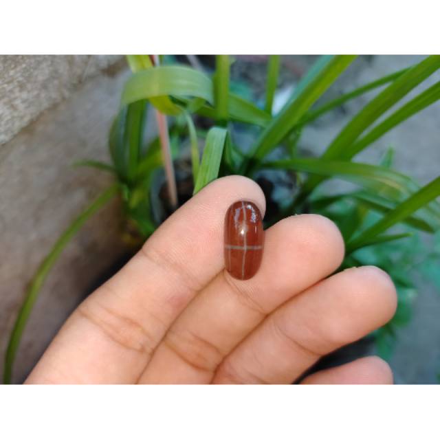 Batu asli akik tapak jalak merah hati natural | Shopee