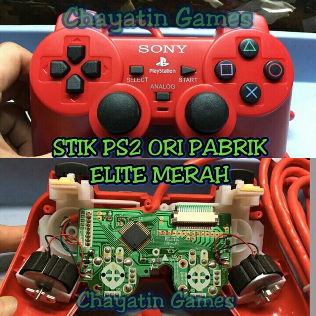 STIK PS2 ORI PABRIK ELITE MERAH