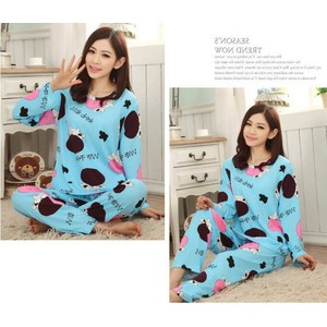 Baju Tidur Wanita / Piyama Wanita / Setelan piyama / Sapi Biru