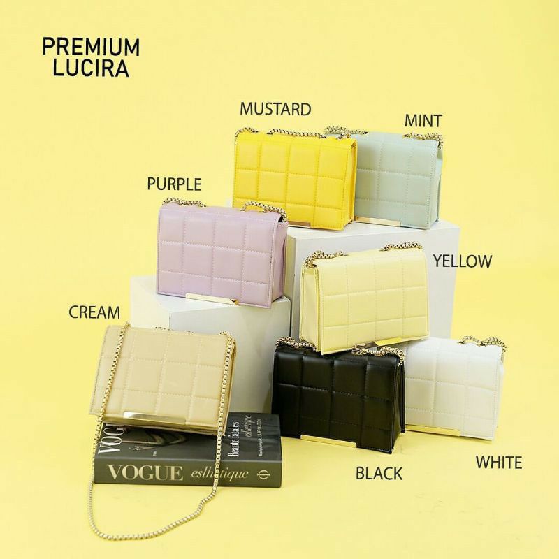 Tas lucira slempang wanita Lucira tas rantai Korean style Sling bag pesta kondangan