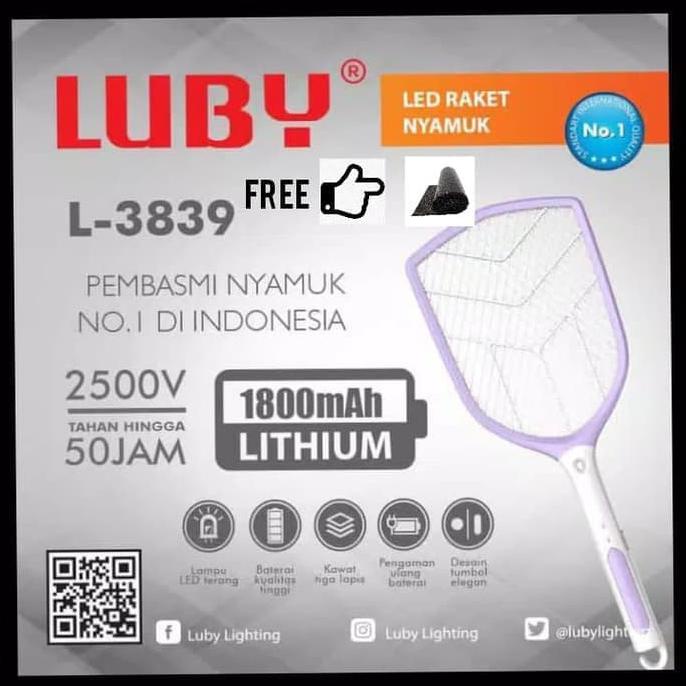 Raket Nyamuk Cas Luby 3839