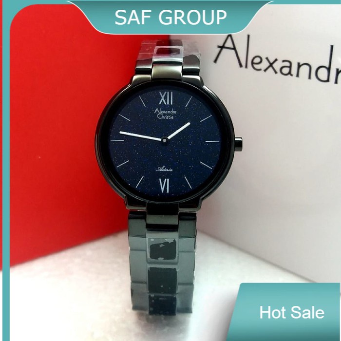 JAM TANGAN WANITA ALEXANDRE CHRISTIE AC 8604 / AC8604 BLACK BLUE ASTERIA ORIGINAL by plp