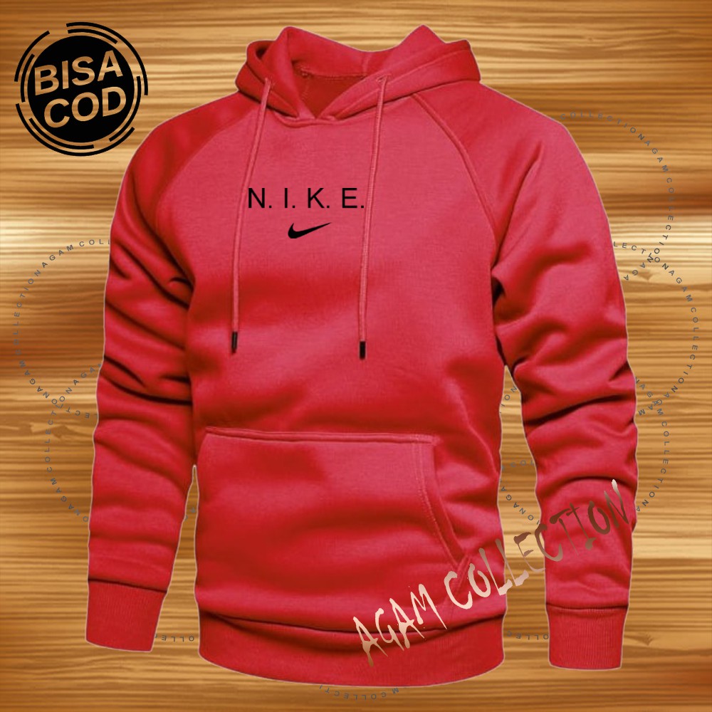 Agam collection Sweater Hoodie Distro N1K3 Logo Premium Text Hitam Pria Wanita