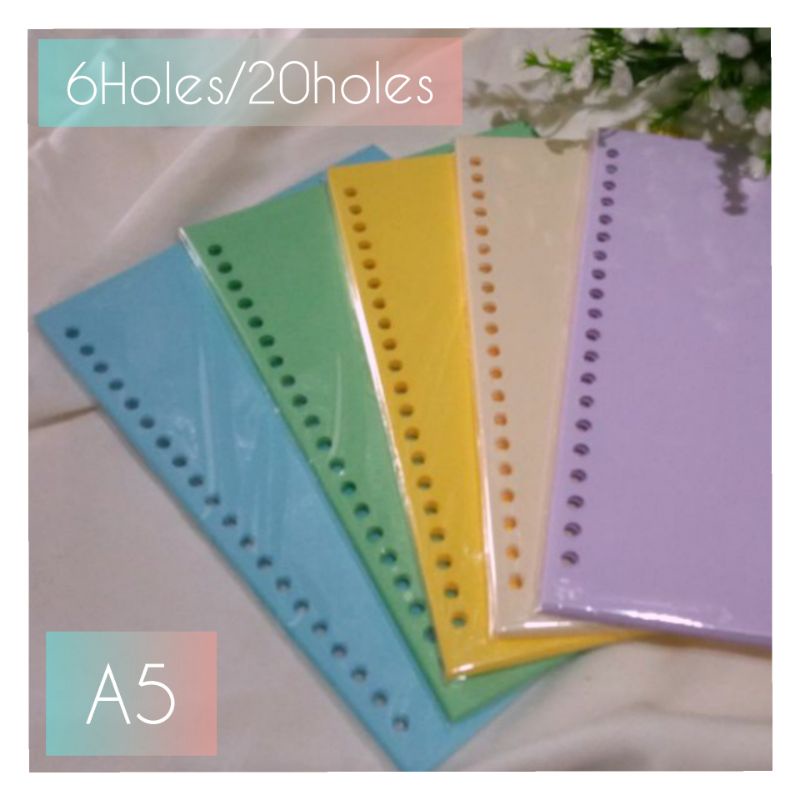 

6holes/20holes 80gsm Loose Leaf A5 Warna 40 lembar