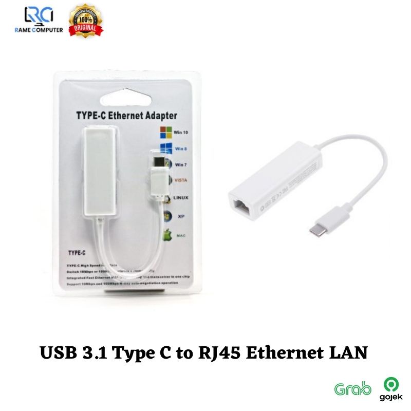 USB 3.1 Type C to RJ45 Ethernet LAN Adapter