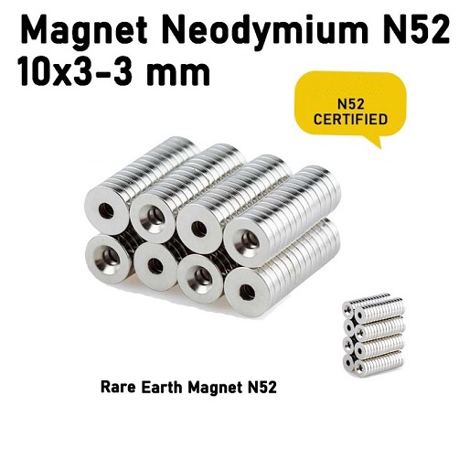 Magnet RING 10x3-L3 N50 Strong Magnet Neodymium Cincin High Grade 10x3 Lubang 3mm RING