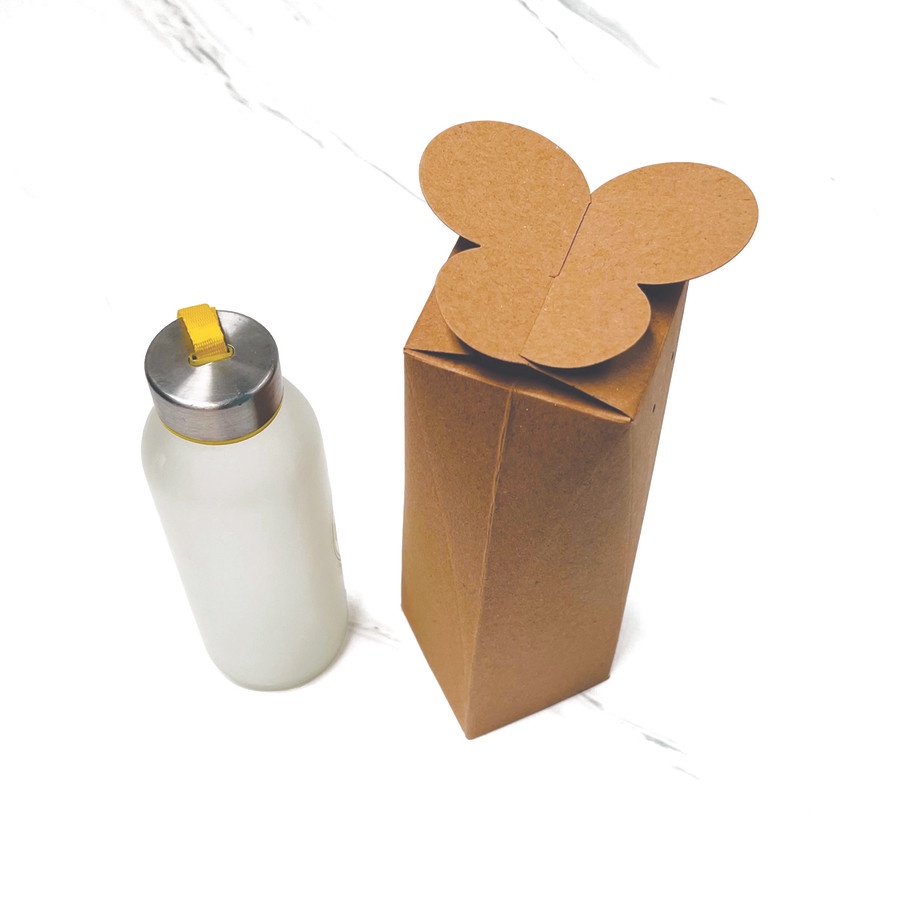 

[HARGA 10PCS] Papillon Box / Botol Souvernir Box 7x7x30cm - Brown Kraft