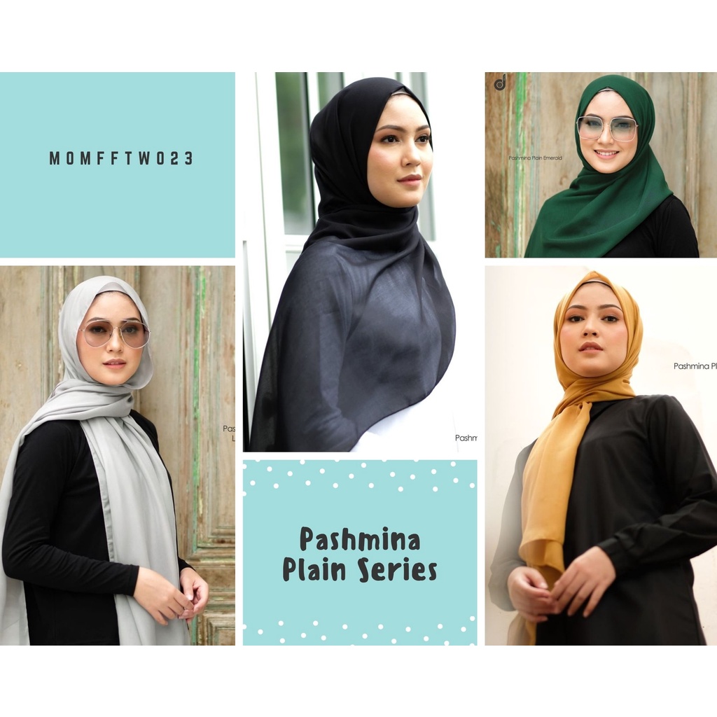 Kerudung Deenay Pasmina Polos Ori / Pashmina Jilbab Hijab Plain Voal / Bahan Paris Ultrafine