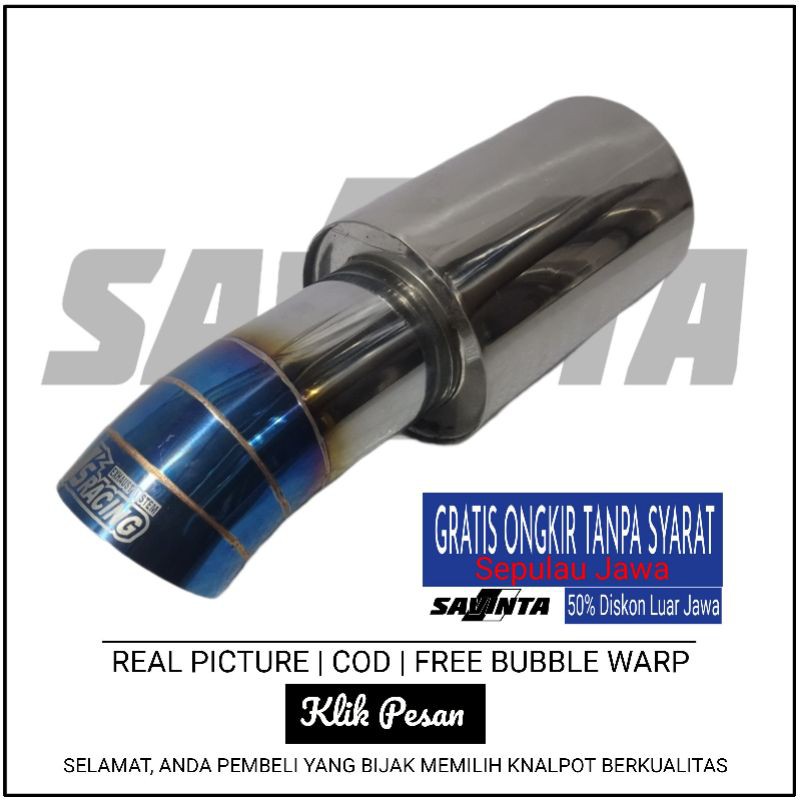KNALPOT MOBIL JS RACING BIRU NGEBASS BULAT STAINLIS KNALPOT JS RACING KENALPOT MOBIL RACING JS BIRU