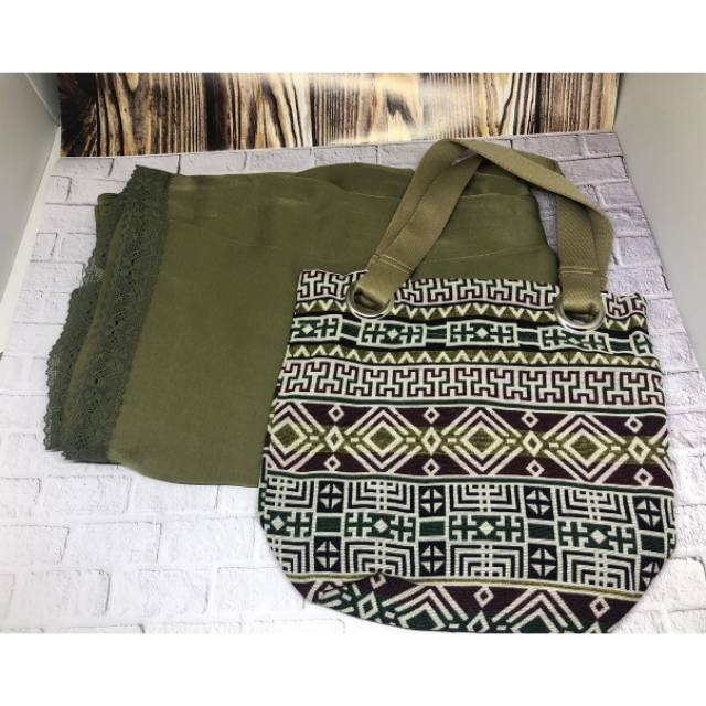 Mukena / mukenah jumbo satin seta silk - Hijau Lumut