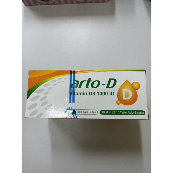 Arto D BOX Vitamin D3 1000IU isi 100 Tablet (BUY 1 GET 1 FREE)