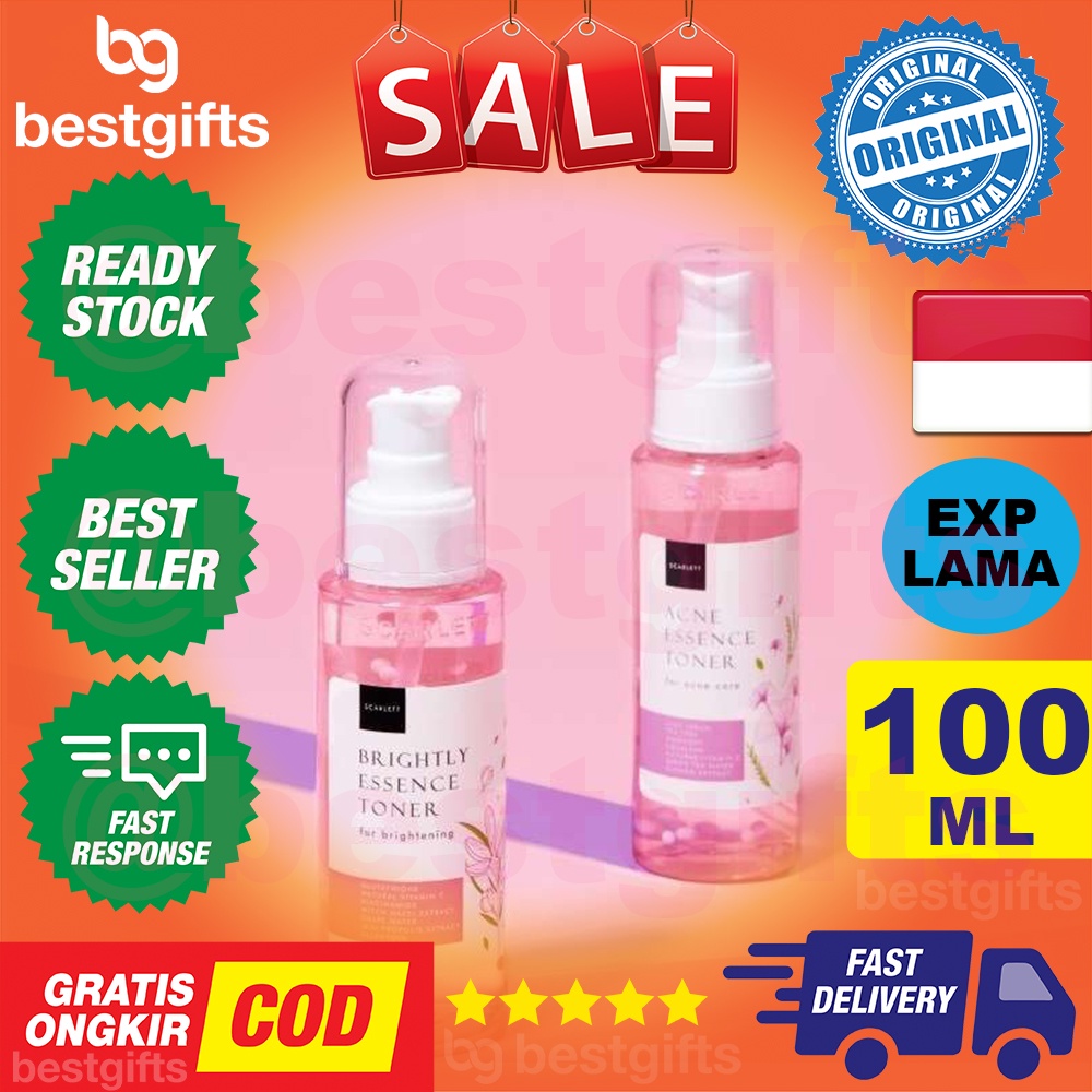 SCARLETT WHITENING BRIGHTLY ESSENSE TONER MUKA TONER WAJAH - 100 ML