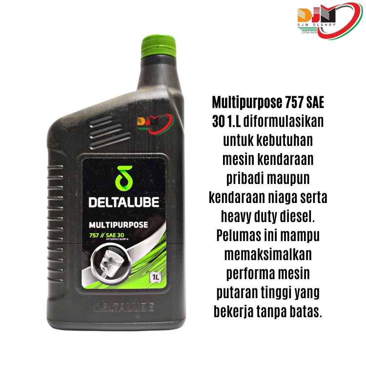 Oil Deltalube Oli Multipurpose 757 SAE 30 1Liter Original